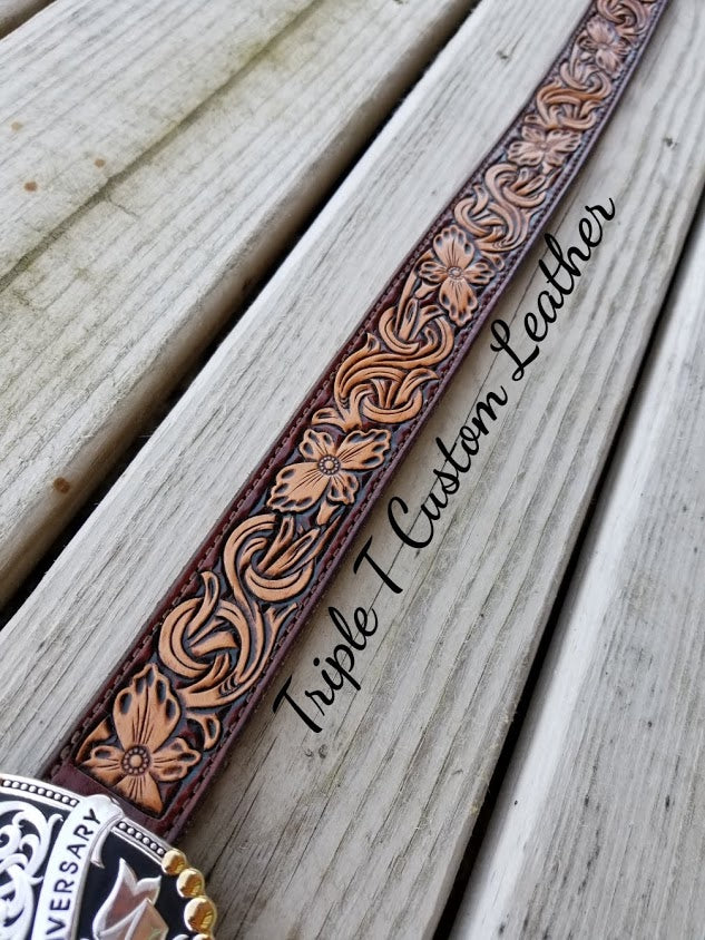 Floral Handtooled Belt (#1 Pattern) – TTT-Custom-Leather-