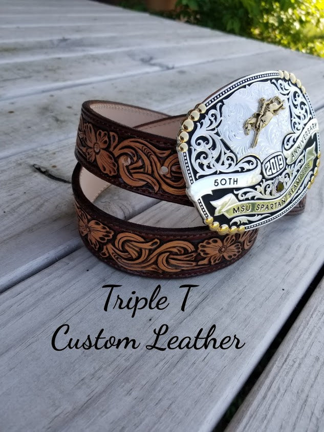 Diamond Tooled Belt – TTT-Custom-Leather