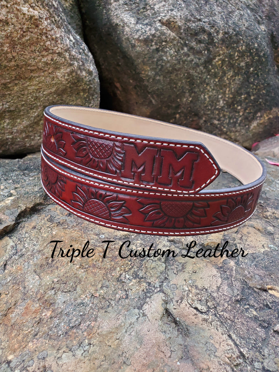 Diamond Tooled Belt – TTT-Custom-Leather