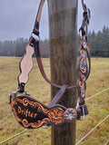 Fancy Tooled Full Leather Halter Shape #2