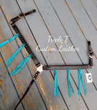 "Sierra" Breastcollar in Teal with Chocolate Leather