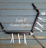 "Sierra" Breastcollar in White with Chocolate Leather