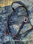 Chocolate Browband Headstall With Olive Green Buckstitch