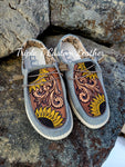 Size 9 Sunflower & Spiral Tooled Shoes