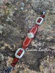 Mahogany Leather Wither Strap with Silver Hardware & Concho