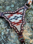 War Horse Breastcollar with Wool & Buckstitch Center and Mohair by Ayla Eqine