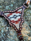 War Horse Breastcollar with Wool & Buckstitch Center and Mohair by Ayla Eqine