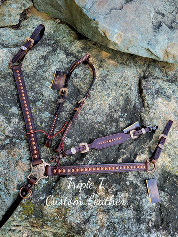 Everyday Cowgirl Tack Set & Wither Strap in Chocolate Leather & Copper Hardware