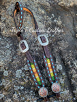 Falcon Cove Wool Inlay with Turquoise Buckstitch Headstall