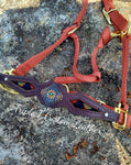 Wool Inlay Noseband with Concho on Rust Nylon Halter