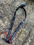 Black Leather Headstall with White Buckstitch