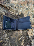 Black Leather Handtooled Weave Bifold Wallet