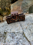 Brown & Copper Spirals Leather on Brown Hair Claw Clip