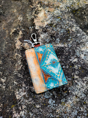 Turquoise & Orange Navajo Mini Wallet