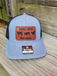 Smoke Meat Not Meth Leather Patch Hat