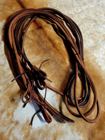 Rolled Leather Split Reins