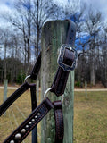 Chocolate Leather Halter with Antique Silver Studs