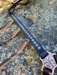 Copper & Teal Patina Studs Breastcollar with Blood Knot Fringe