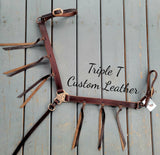 Chocolate Breastcollar with Blooh Knot Fringe & Copper Hardware