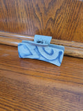 Large 4" Claw Clip- Denim Blue Clip with Denim Laredo Leather