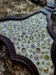 SUPER Bling War Horse Style Breastcollar on Chocolate Leather