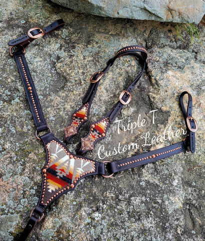 Pacific Crest Wool Gladiator Tack Set with Copper Studs & Hardware