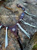New Style War Horse Breastcollar with White Conchos and Tassles