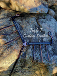 Copper & Teal Patina Studs Breastcollar with Blood Knot Fringe
