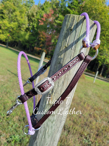 Game Changer Headsetter with Purple Rope and Antique Silver Hardware