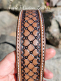 Quilted Dots Handtooled Leather Belt