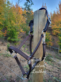 Chocolate Leather Halter with Antique Silver Durango Buckles