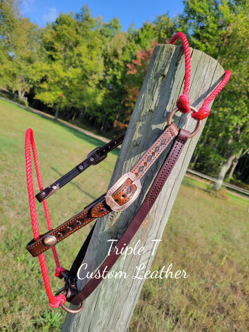 Game Changer Headsetter with Red Rope and Aztec Stamp w/ Red Accent & Copper Hardware