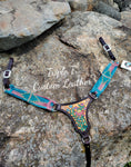 "Stay Wild" Wildflower Tooled Breastcollar with Mohair Sides by Ayla Equine