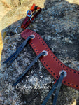 Mahogany Leather Tripping Collar with Black Buckstitch and Ties