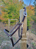 Chocolate Leather Halter with Antique Silver Durango Buckles