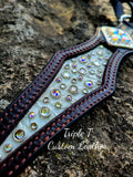 SUPER Bling War Horse Style Breastcollar on Chocolate Leather