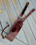 Chocolate Leather & White Buckstitch Flank Cinch