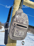 Grey Valentina Floral Print Sling Bag