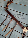 Chocolate Breastcollar with Blooh Knot Fringe & Copper Hardware
