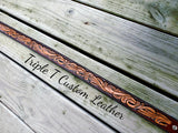 #64 Floral Handtooled Leather Belt