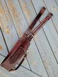 Chocolate Leather & White Buckstitch Flank Cinch