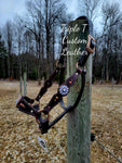 Chocolate Leather Halter with Copper Studs & Conchos