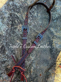 Southwest Tooled Headstall with Black Studs