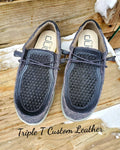 Men's Custom Diamond Tooled Leather Shoes