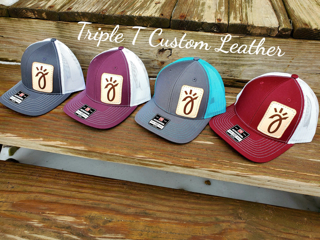 Custom Hats, Leather Patch Hat, Tooled Leather 