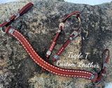 Custom "Stitched & Studded" Tripping Collar Tack Set *Barrel Racer Style*