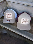Faith Over Fear Leather Patch Hat