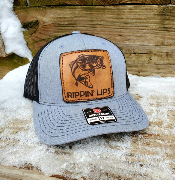 Bass Fishing Hat, Hat , Cap, Leather Engraved, Leather Patch Hat, Fishing  Hat, Ripping Lips Hat -  Israel