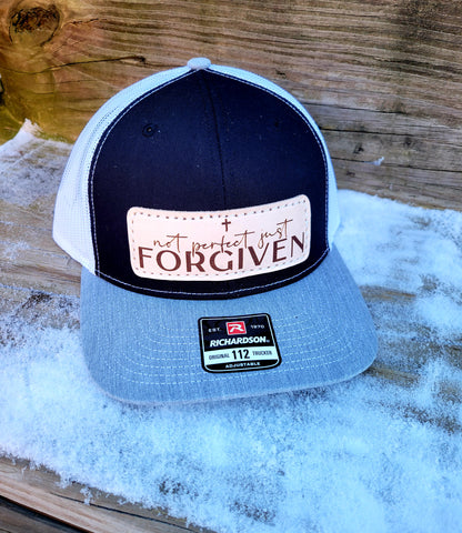 Not Perfect Just Forgiven Leather Patch Hat