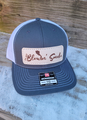 Blowin Smoke Leather Patch Hat